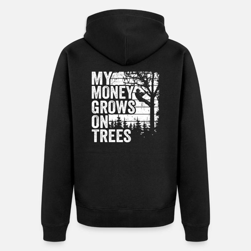 Baumpfleger Baumkletterer Geschenk Holzfäller - Unisex Premium Bio Zip Hoodie - Schwarz
