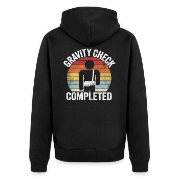 Gute Besserung Gebrochener Arm Geschenk Genesung - Unisex Premium Bio Zip Hoodie - Schwarz - Hinten - Nico (187cm)