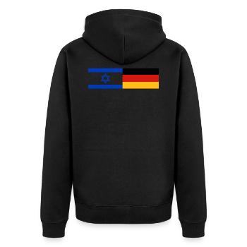 Israël Allemagne - Veste à capuche bio Premium Unisexe - noir - Dos - Nico (187cm)