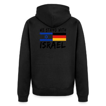 Se tient avec Israël | Allemagne Israël Amitié - Veste à capuche bio Premium Unisexe - noir - Dos - Nico (187cm)