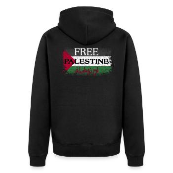 Free Palestine Support Palestine Libre drapeau - Veste à capuche bio Premium Unisexe - noir - Dos - Nico (187cm)