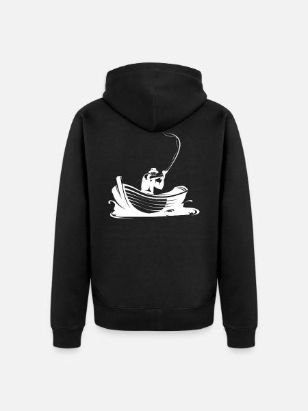 Anglers - Fisherman - Boat - Fishing - Unisex Premium Organic Zip Hoodie - black
