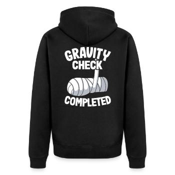 Gute Besserung Gebrochener Arm Geschenk Genesung - Unisex Premium Bio Zip Hoodie - Schwarz - Hinten - Nico (187cm)
