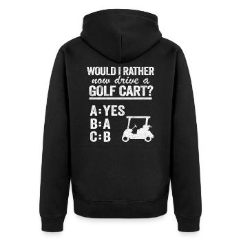 Golfspieler Golfcart Fahren Golfer Geschenk Lustig - Veste à capuche bio Premium Unisexe - noir - Dos - Nico (187cm)