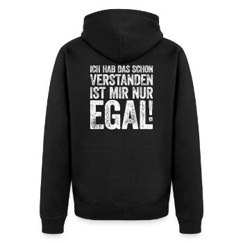 I've Already Understood That's Just Me Don't Care - Unisex Premium Organic Zip Hoodie - black - Back - Nico (187cm)