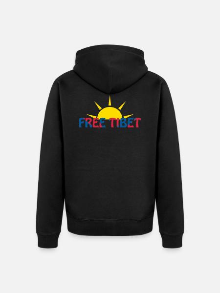free tibet sun - Unisex Premium Organic Zip Hoodie - black
