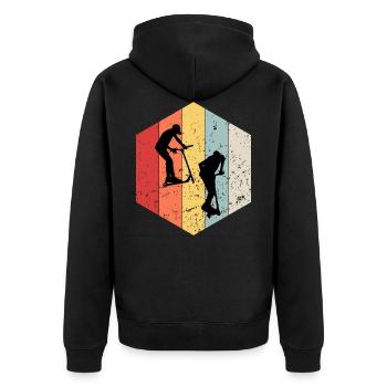 trottinette freestyle - Veste à capuche bio Premium Unisexe - noir - Dos - Nico (187cm)
