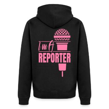 Ich bin Reporter Medien Korrespondent Journalist - Unisex Premium Bio Zip Hoodie - Schwarz - Hinten - Nico (187cm)