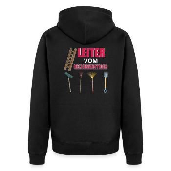 Leiter Vom Rechenzentrum Gartenarbeit Gärtner - Unisex Premium Bio Zip Hoodie - Schwarz - Hinten - Nico (187cm)