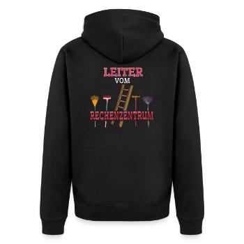Leiter Vom Rechenzentrum Gärtnerei IT Informatik - Unisex Premium Bio Zip Hoodie - Schwarz - Hinten - Nico (187cm)