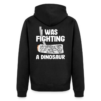 Gebrochener Arm Gute Besserung Geschenk Genesung - Unisex Premium Bio Zip Hoodie - Schwarz - Hinten - Nico (187cm)