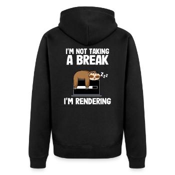 Video Bearbeitung Faultier Cutter Filmemacher - Unisex Premium Bio Zip Hoodie - Schwarz - Hinten - Nico (187cm)