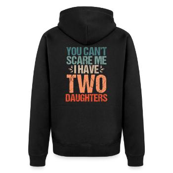 Funny saying you can't scare me - Unisex Premium Organic Zip Hoodie - black - Back - Nico (187cm)