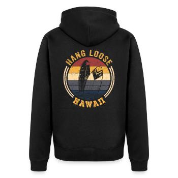 Hawaï Shirt Aloha Hang-Loose Surf Surf - Veste à capuche bio Premium Unisexe - noir - Dos - Nico (187cm)