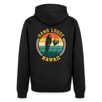 Hawaï Shirt Aloha Hang-Loose Surf Surf - Veste à capuche bio Premium Unisexe - noir - Dos - Nico (187cm)