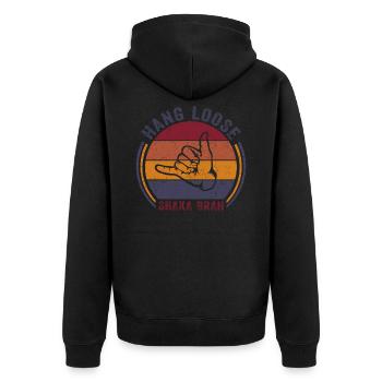 Hawaï Shirt Aloha Hang-Loose Surf Surf - Veste à capuche bio Premium Unisexe - noir - Dos - Nico (187cm)