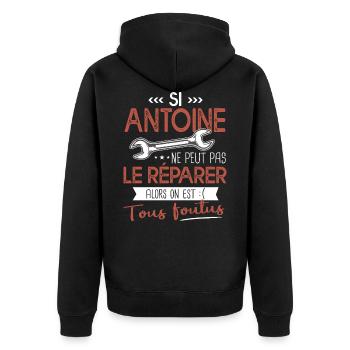 Si Antoine ne peut pas le réparer on est foutus - Veste à capuche bio Premium Unisexe - noir - Dos - Nico (187cm)