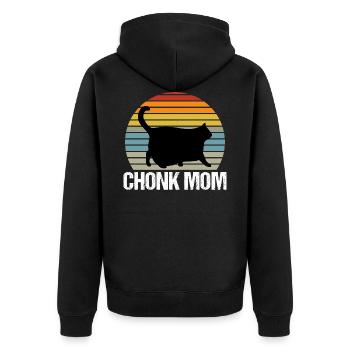 Chonk Mom Chonkiest Chonk Chonkers Chonkey Liebe - Unisex Premium Bio Zip Hoodie - Schwarz - Hinten - Nico (187cm)