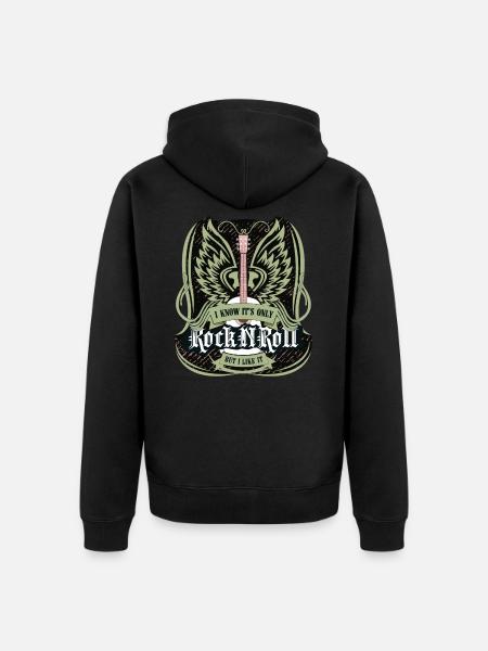 Rock Roll Like It Metal Rock Music Guitar - Unisex Premium Bio Zip Hoodie - Schwarz