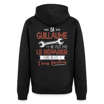 Si Guillaume ne peut pas le réparer on est foutus - Veste à capuche bio Premium Unisexe - noir - Dos - Nico (187cm)