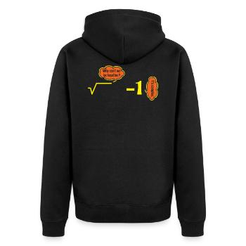 It's Complex Numbers Math Jokes Humor - Unisex Premium Bio Zip Hoodie - Schwarz - Hinten - Nico (187cm)