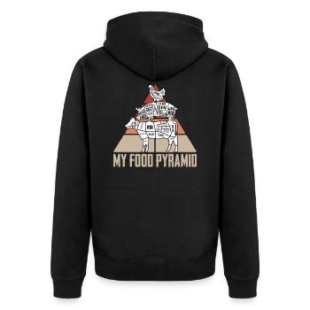 La viande étiquette alimentaire pyramide - Veste à capuche bio Premium Unisexe - noir - Dos - Nico (187cm)