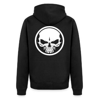 Vilain crâne de mort - Veste à capuche bio Premium Unisexe - noir - Dos - Nico (187cm)