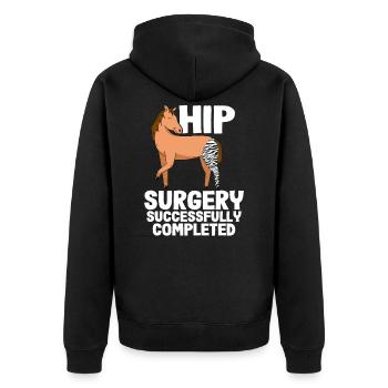 Récupération amusante Nouvelle chirurgie de la hanche - Veste à capuche bio Premium Unisexe - noir - Dos - Nico (187cm)