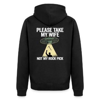 Geologe Geschenk Männer Geologie Vatertag Spruch - Unisex Premium Bio Zip Hoodie - Schwarz - Hinten - Nico (187cm)