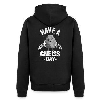 Geologe Geschenk Geologie Spruch Lustig Geologin - Unisex Premium Bio Zip Hoodie - Schwarz - Hinten - Nico (187cm)