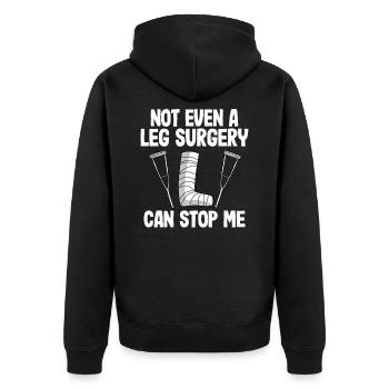 Gut gespielt Gravitation Gebrochenes Bein - Unisex Premium Bio Zip Hoodie - Schwarz - Hinten - Nico (187cm)