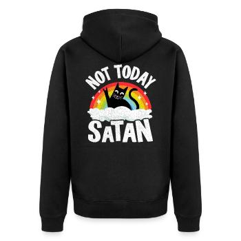Heavy Metal Cat Rainbow Retro Death Metal - Veste à capuche bio Premium Unisexe - noir - Dos - Nico (187cm)