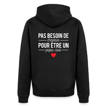 Pas besoin de cheveux pour être un papa cool père - Veste à capuche bio Premium Unisexe - noir - Dos - Nico (187cm)