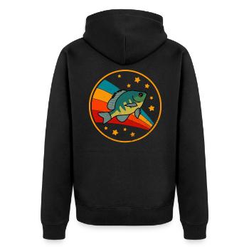 Sunfish in space for Fishermen - Unisex Premium Organic Zip Hoodie - black - Back - Nico (187cm)