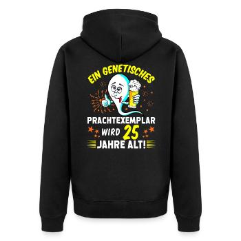 Vor 25 Jahren war ich mal der Schnellste 25 Jahre - Unisex Premium Bio Zip Hoodie - Schwarz - Hinten - Nico (187cm)