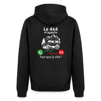 Le 4x4 m'appelle faut que j'y aille - Veste à capuche bio Premium Unisexe - noir - Dos - Nico (187cm)