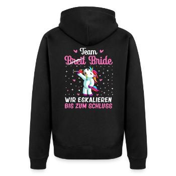 Junggesellenabschied Frauen Geschenke Braut - Unisex Premium Bio Zip Hoodie - Schwarz - Hinten - Nico (187cm)