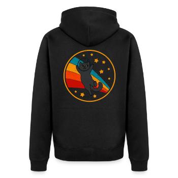 Bombay Cat Space Cat - Unisex Premium Organic Zip Hoodie - black - Back - Nico (187cm)