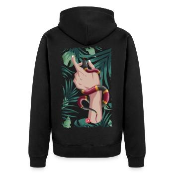 Snake - Unisex Premium Organic Zip Hoodie - black - Back - Nico (187cm)