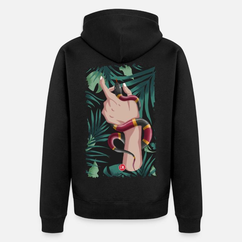 Schlange - Unisex Premium Bio Zip Hoodie - Schwarz