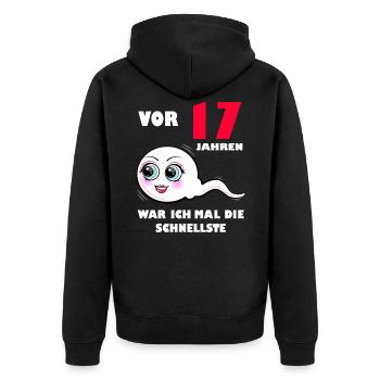 17 Geburtstag 17. Jubiläum 17. Ehrentag Geschenk - Unisex Premium Bio Zip Hoodie - Schwarz - Hinten - Nico (187cm)