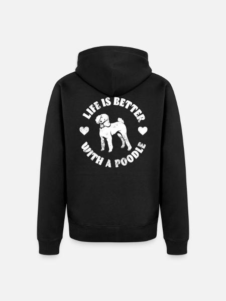 Caniche - Veste à capuche bio Premium Unisexe - noir
