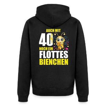40 Geburtstag Frauen Geschenk lustig Biene Imker - Unisex Premium Bio Zip Hoodie - Schwarz - Hinten - Nico (187cm)