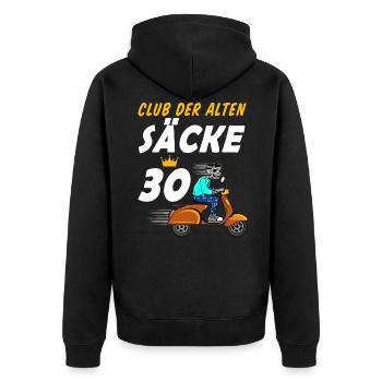 30. Geburtstag Geschenk für Männer 30. Ehrentag - Unisex Premium Bio Zip Hoodie - Schwarz - Hinten - Nico (187cm)