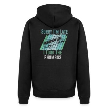I Took The Rhombus Math Pun Student Teacher Funny - Unisex Premium Organic Zip Hoodie - black - Back - Nico (187cm)