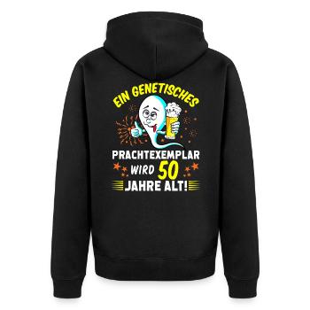 50.Ehrentag 50. Jubiläum Club der alten Säcke 50 - Unisex Premium Bio Zip Hoodie - Schwarz - Hinten - Nico (187cm)