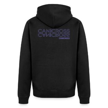 zughund canicross canicrosser zughundesport - Unisex Premium Bio Zip Hoodie - Schwarz - Hinten - Nico (187cm)