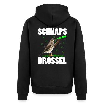 Lustige Vogelsprüche Vogelliebhaber Vogel Bier - Unisex Premium Bio Zip Hoodie - Schwarz - Hinten - Nico (187cm)