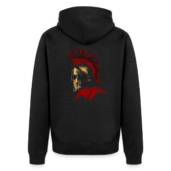 Soldat spartiate Casque corinthien Leonidas Casquette rouge - Veste à capuche bio Premium Unisexe - noir - Dos - Nico (187cm)