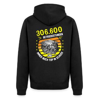 35. Geburtstag Oldtimer Geschenk lustig 35 Jahre - Unisex Premium Bio Zip Hoodie - Schwarz - Hinten - Nico (187cm)
